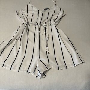 Cotton On Cream and Black Striped Romper